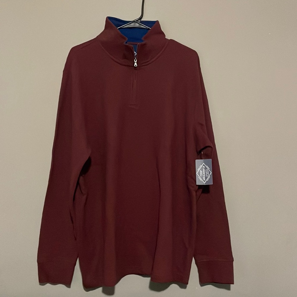 St. John's Bay Mens Mock Neck Long Sleeve Quarter-Zip Pullover